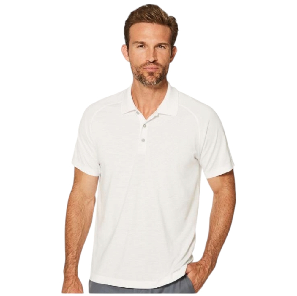 Lululemon Get Sweaty Mesh Silverescent Travel Light Polo Shirt Sz L Off White